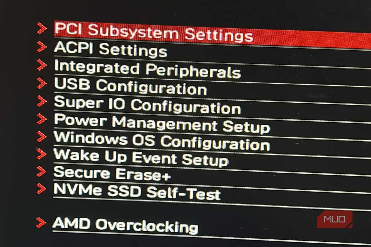 BIOS PCIe setting