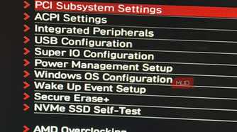 BIOS PCIe setting