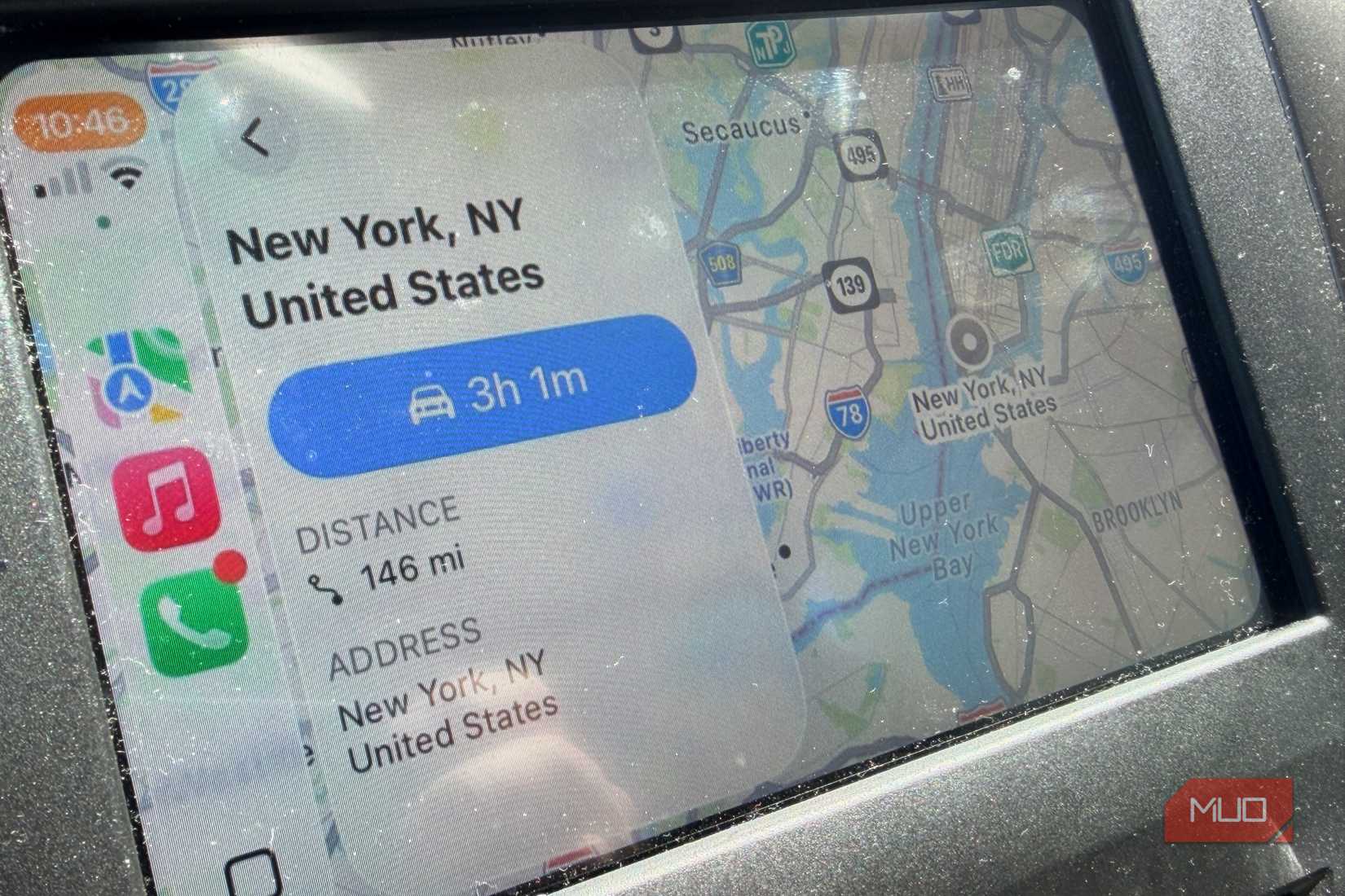 CarPlay の地図。