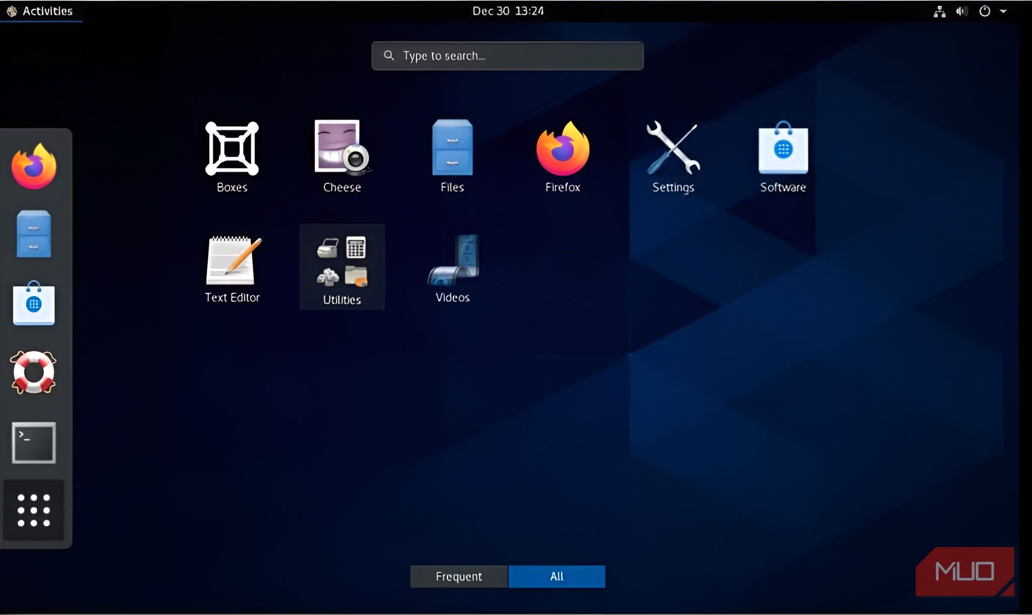 CentOS desktop.