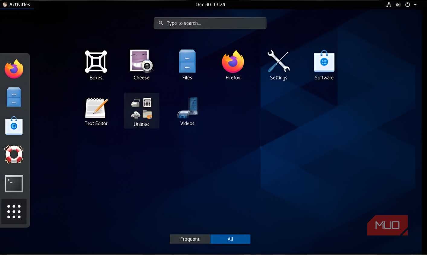 CentOS desktop.