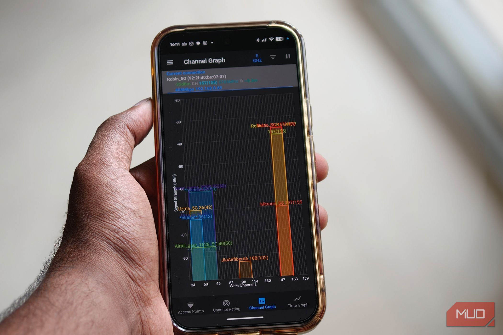 Channel graph wifi analyzer