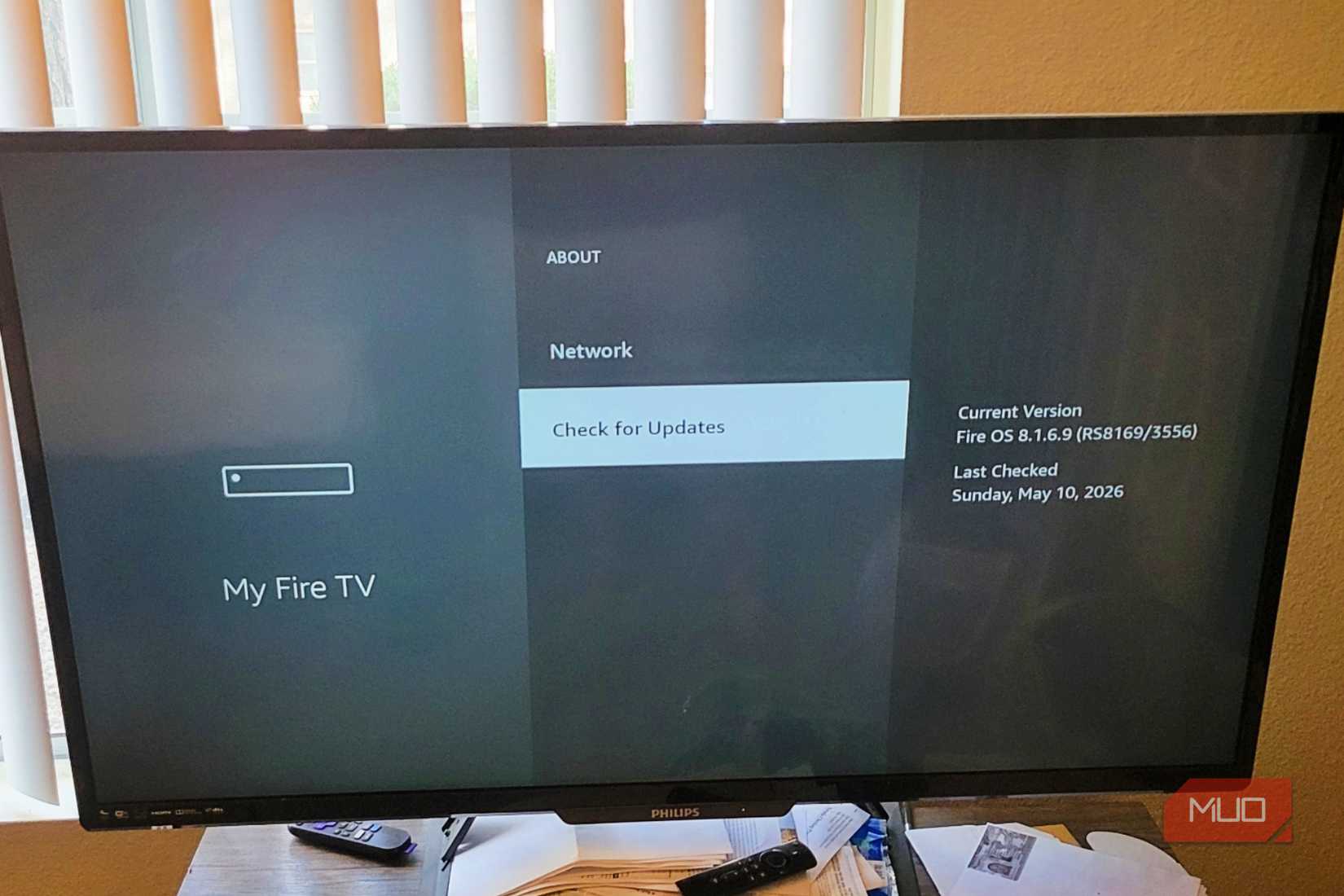 Checking for updates in My Fire TV
