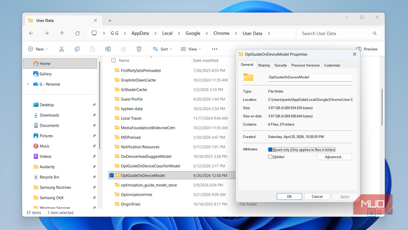 Chrome local AI file on PC
