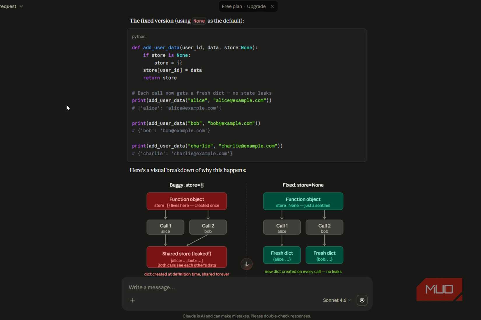 Claude giving code fix