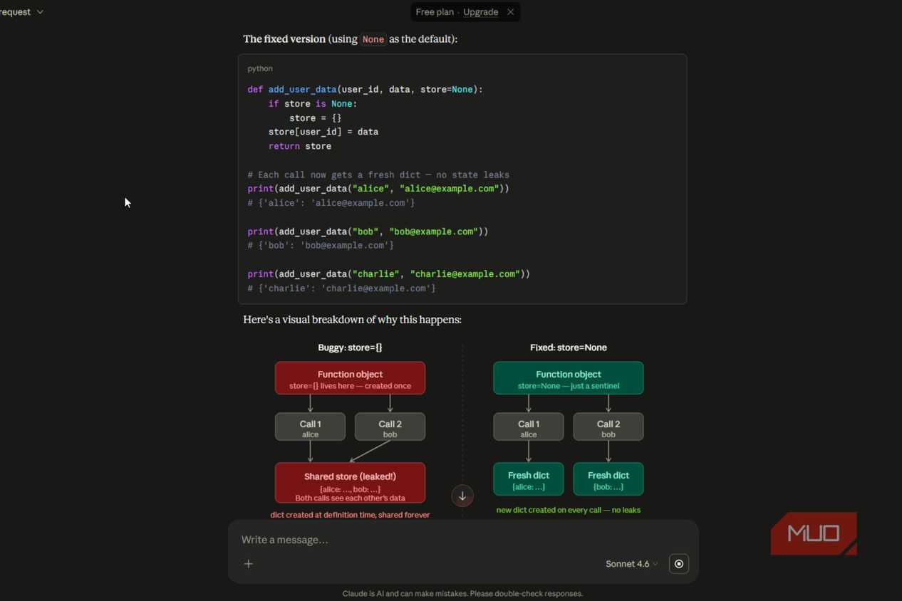 Claude giving code fix