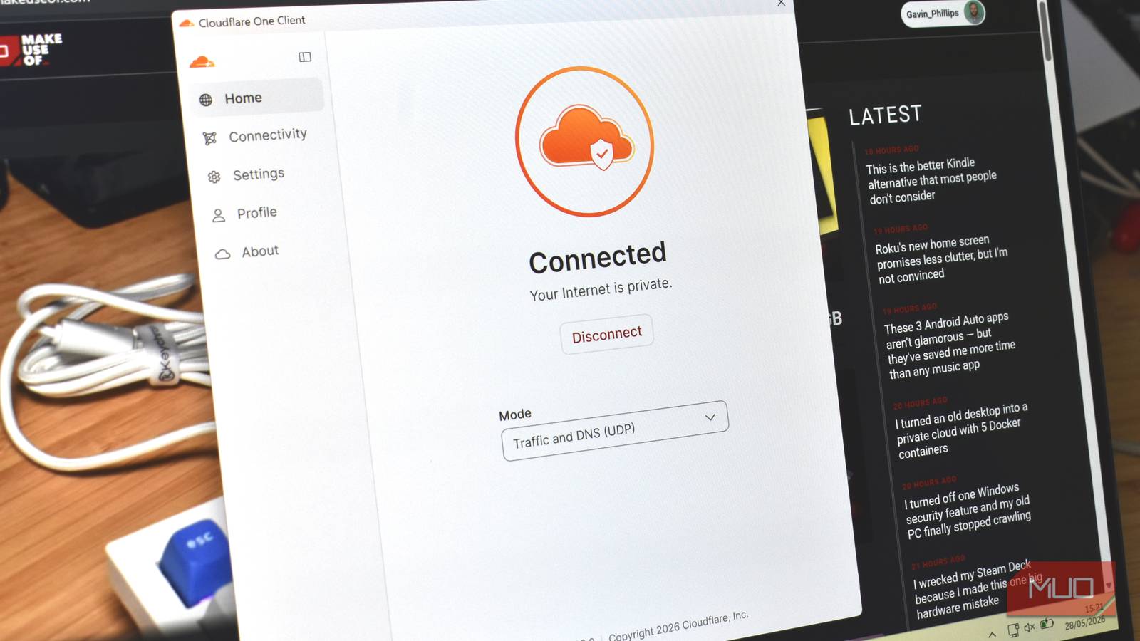 cloudflare one dns laptop screen.