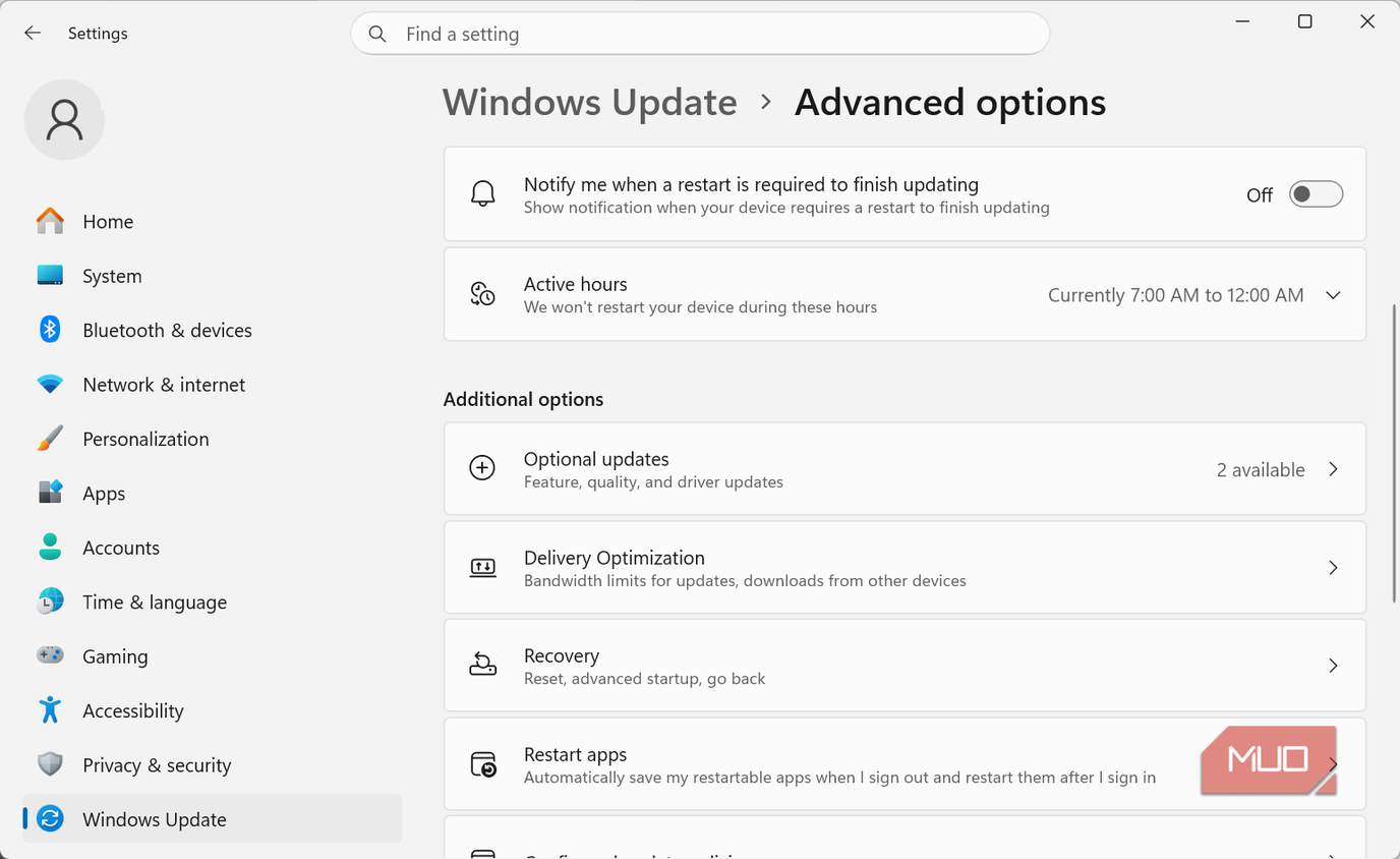 Delivery Optimization Settings option