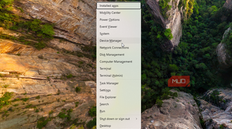 Device manager option in Win