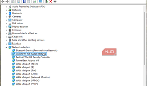 Device manager with Wi-Fi adapter selected