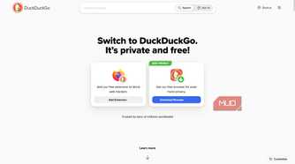 DuckDuckGo's home screen