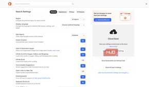 DuckDuckGo Search settings page