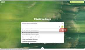 Ecosia search drop-down