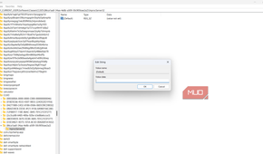 Edit String dialog with blank Value data for Default