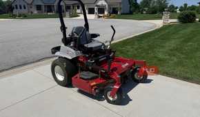 exmark lazer z mower on driveway