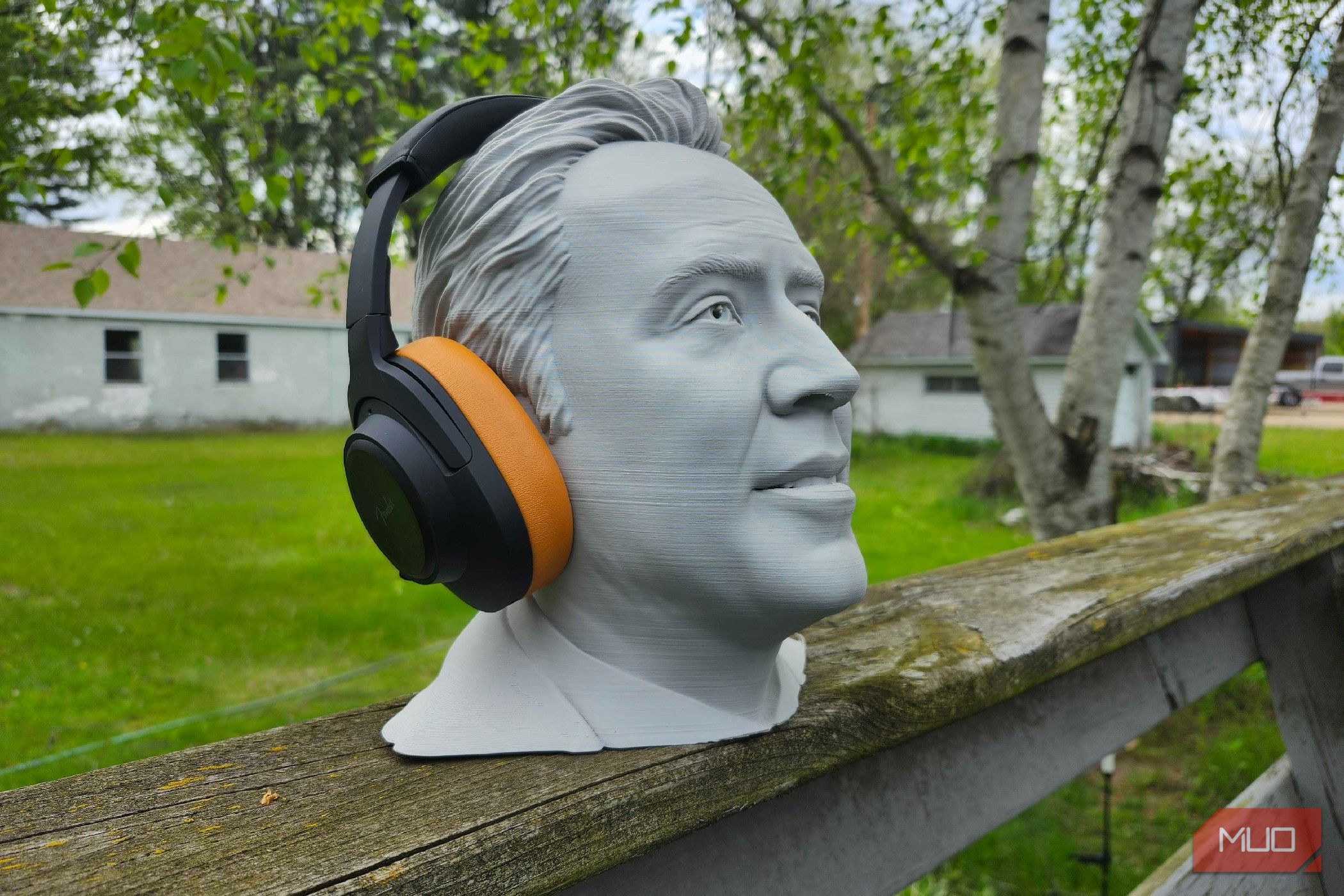 Fender Mix Headphones on Nicolas Cage 3D Printed Bust