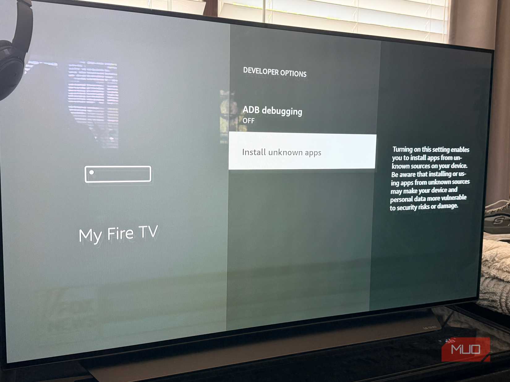 Developer tools on Fire TV.