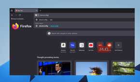 Firefox address bar with about:config typed and autocomplete suggestions shown