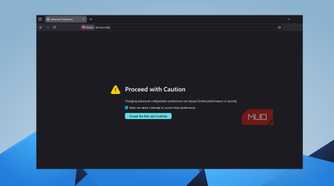 Firefox about:config "Proceed with Caution" warning screen