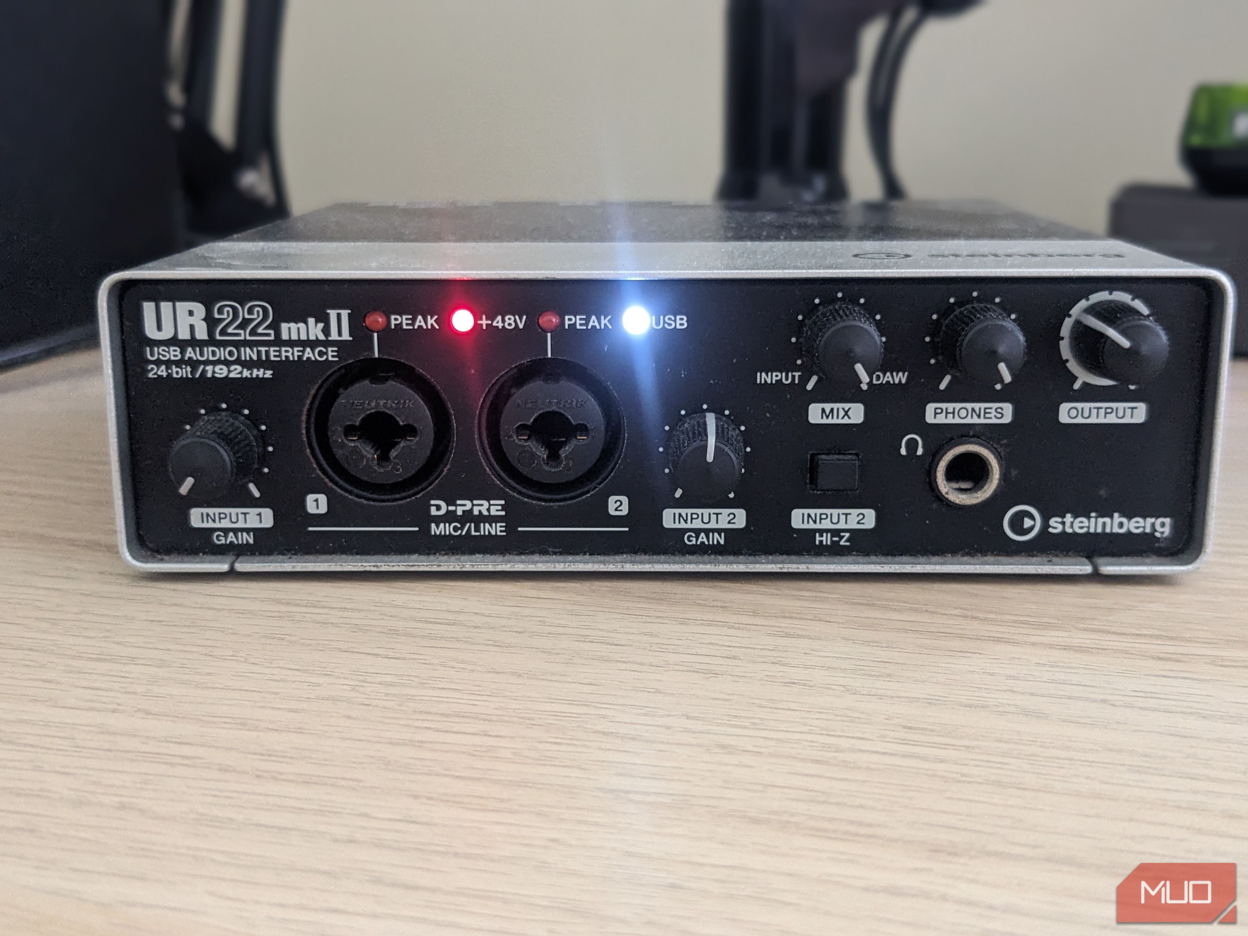 Front view of the Steinberg UR22 mkII interface 
