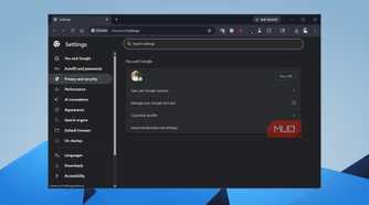 Chrome Settings main page showing the You and Google account section
