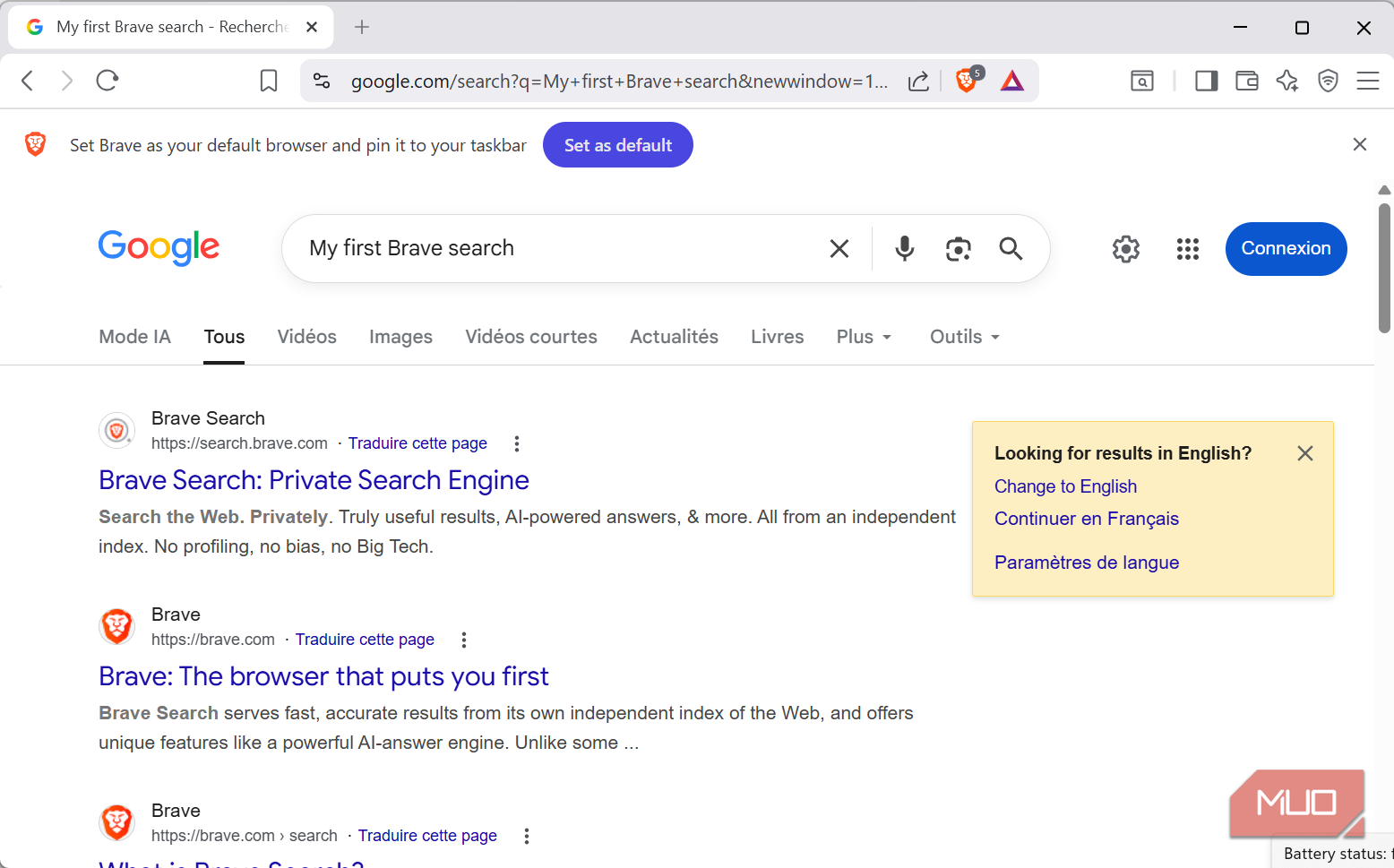 Google search Brave default
