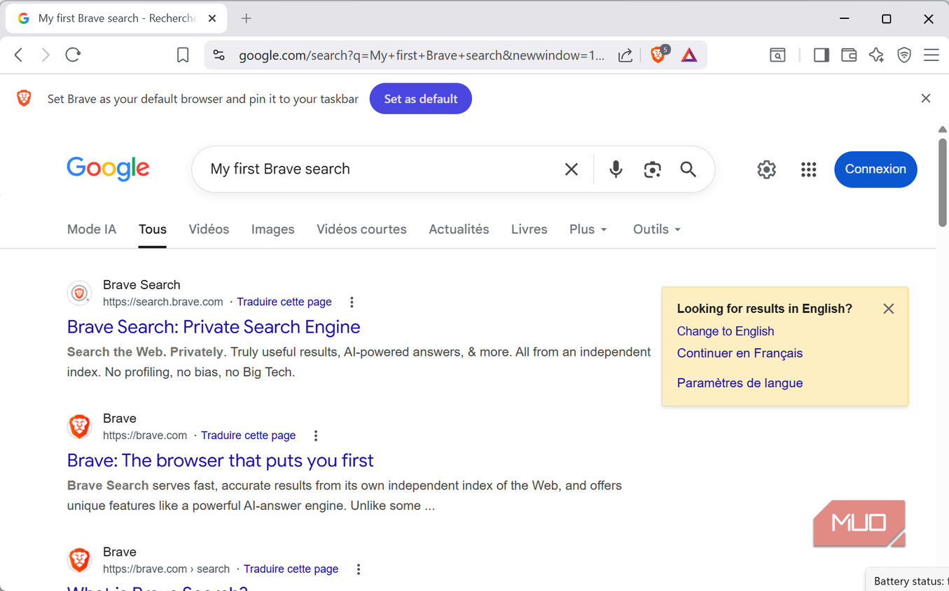 Google search Brave default