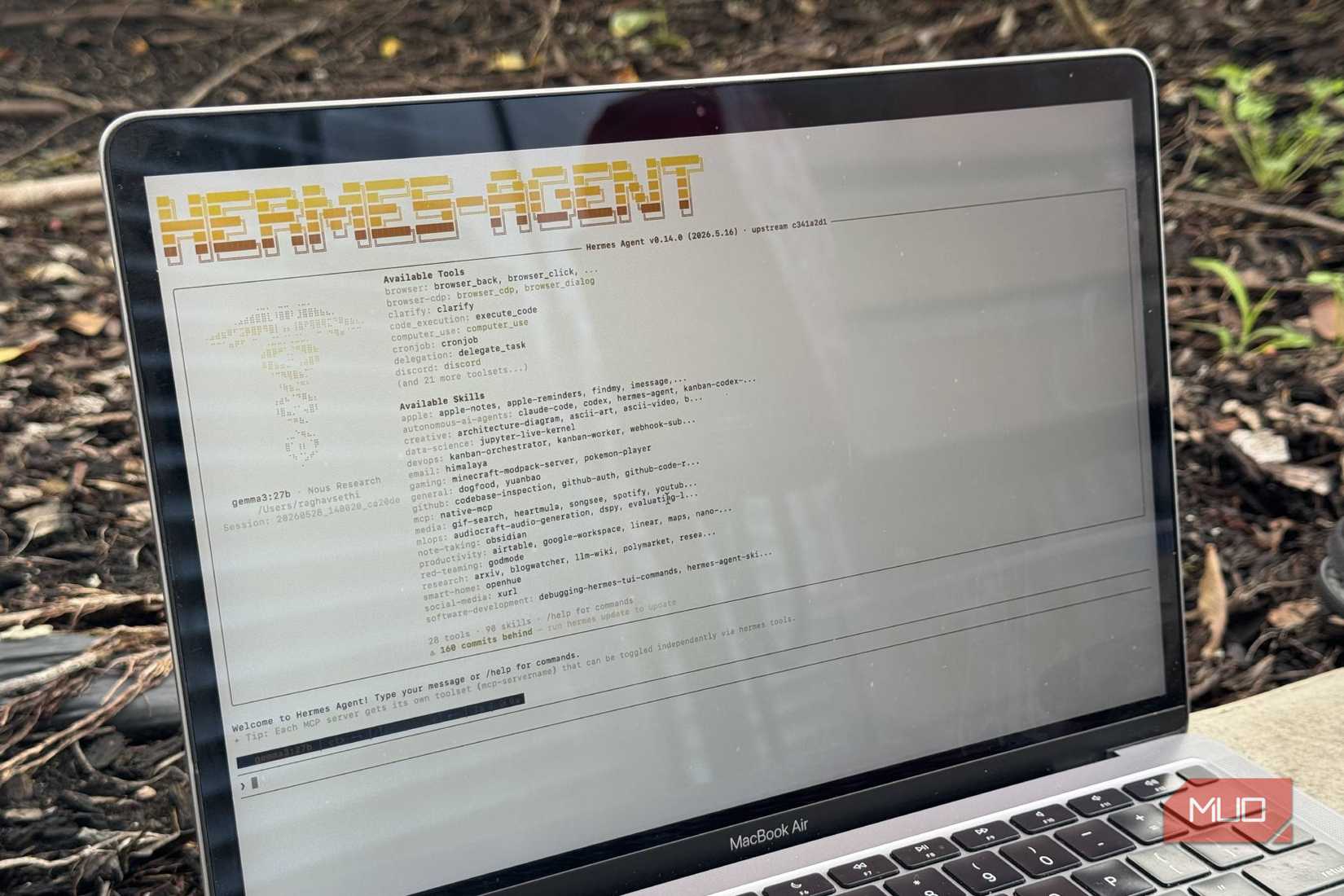 hermes-agent running on a macbook