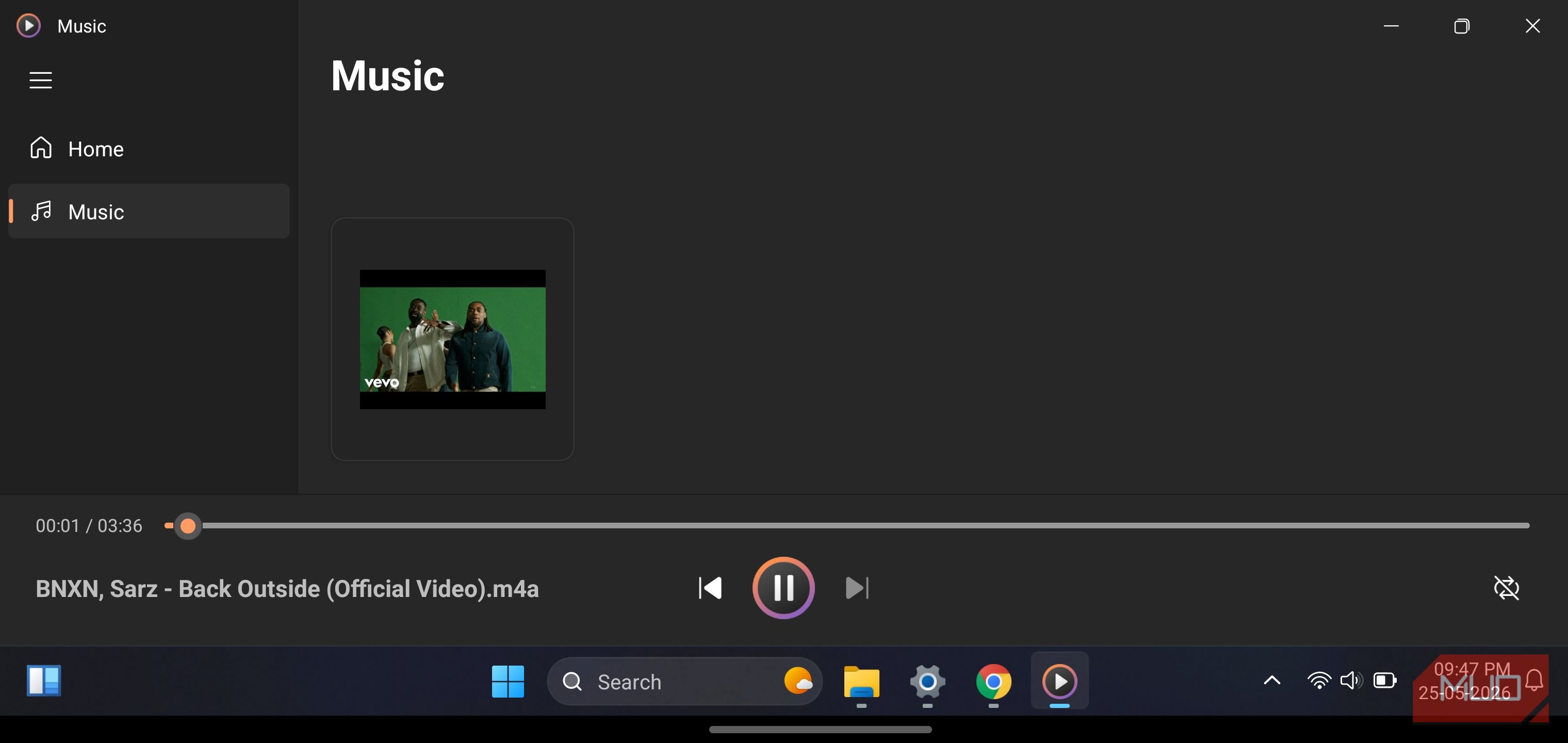 HyperDroid launcher playing an audio.