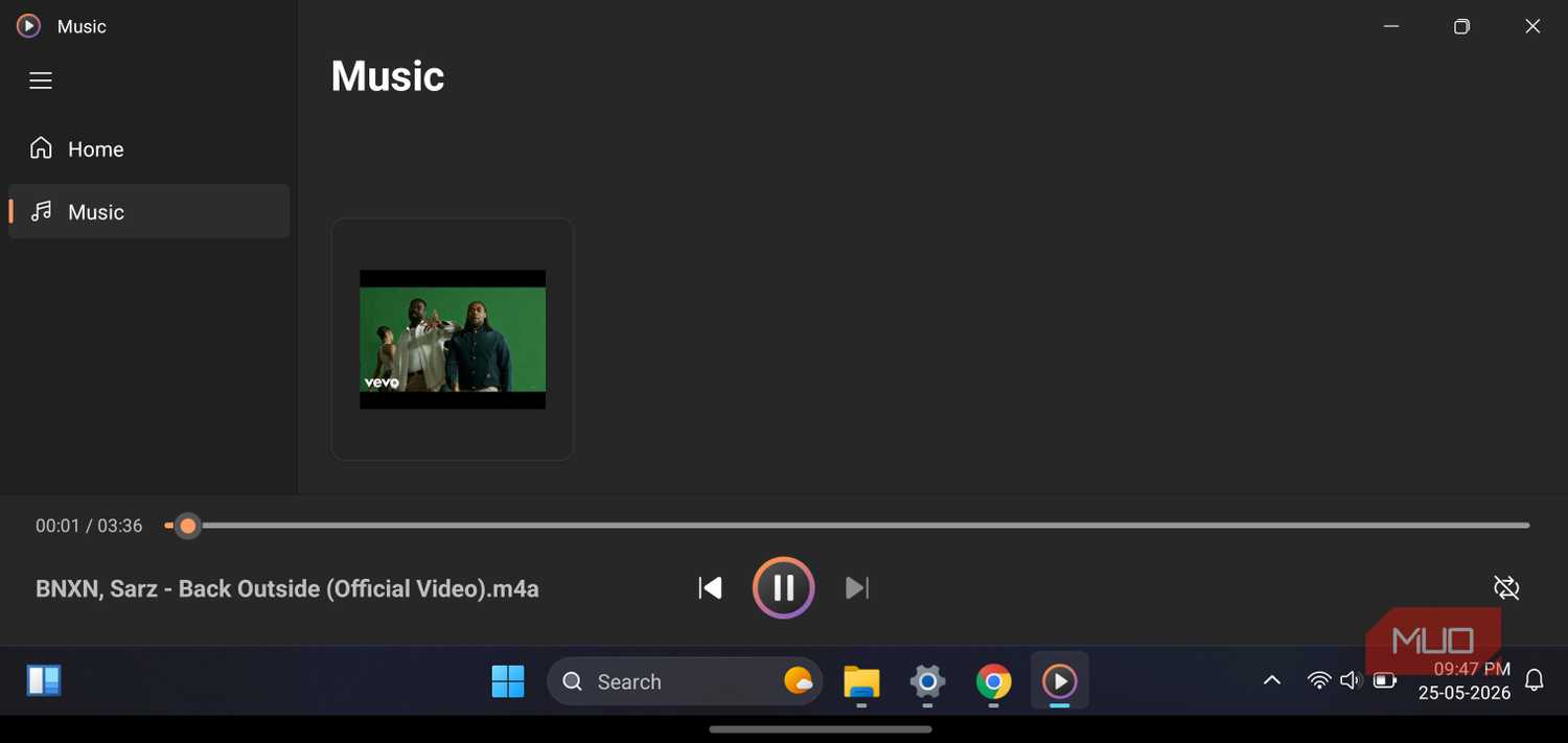 HyperDroid launcher playing an audio.