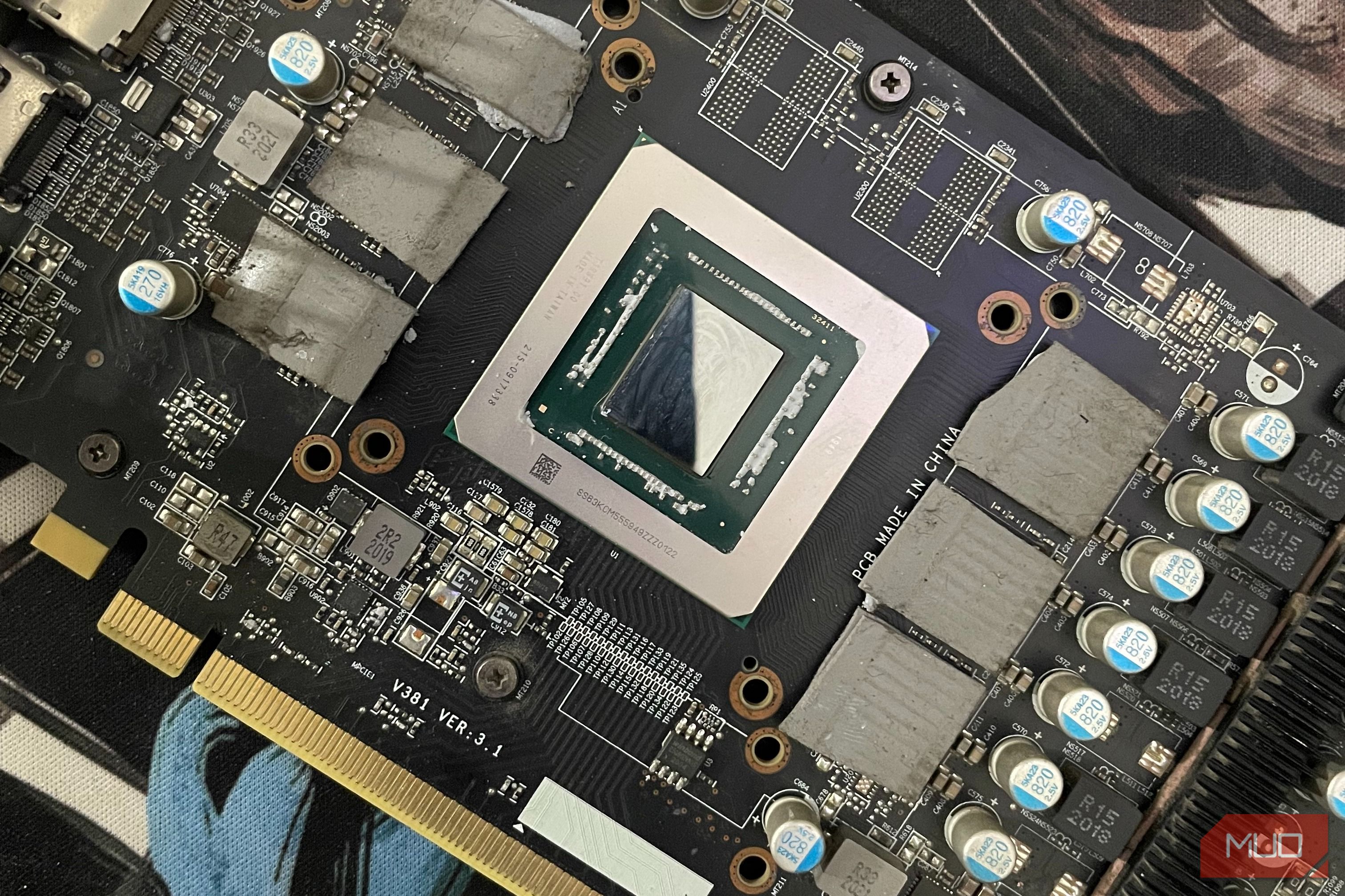 GPU close up PCB view
