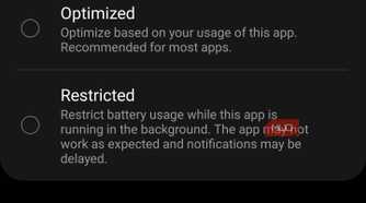 Instagram showing the Unrestricted setting selected.
