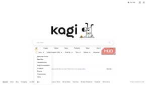 Kagi Search Lens drop-down