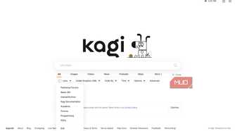 Kagi Search Lens drop-down