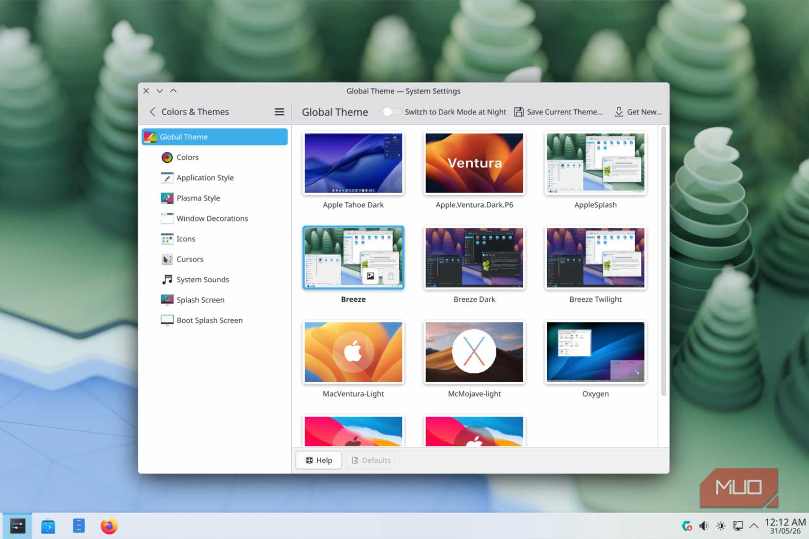 KDE Plasma installed themes