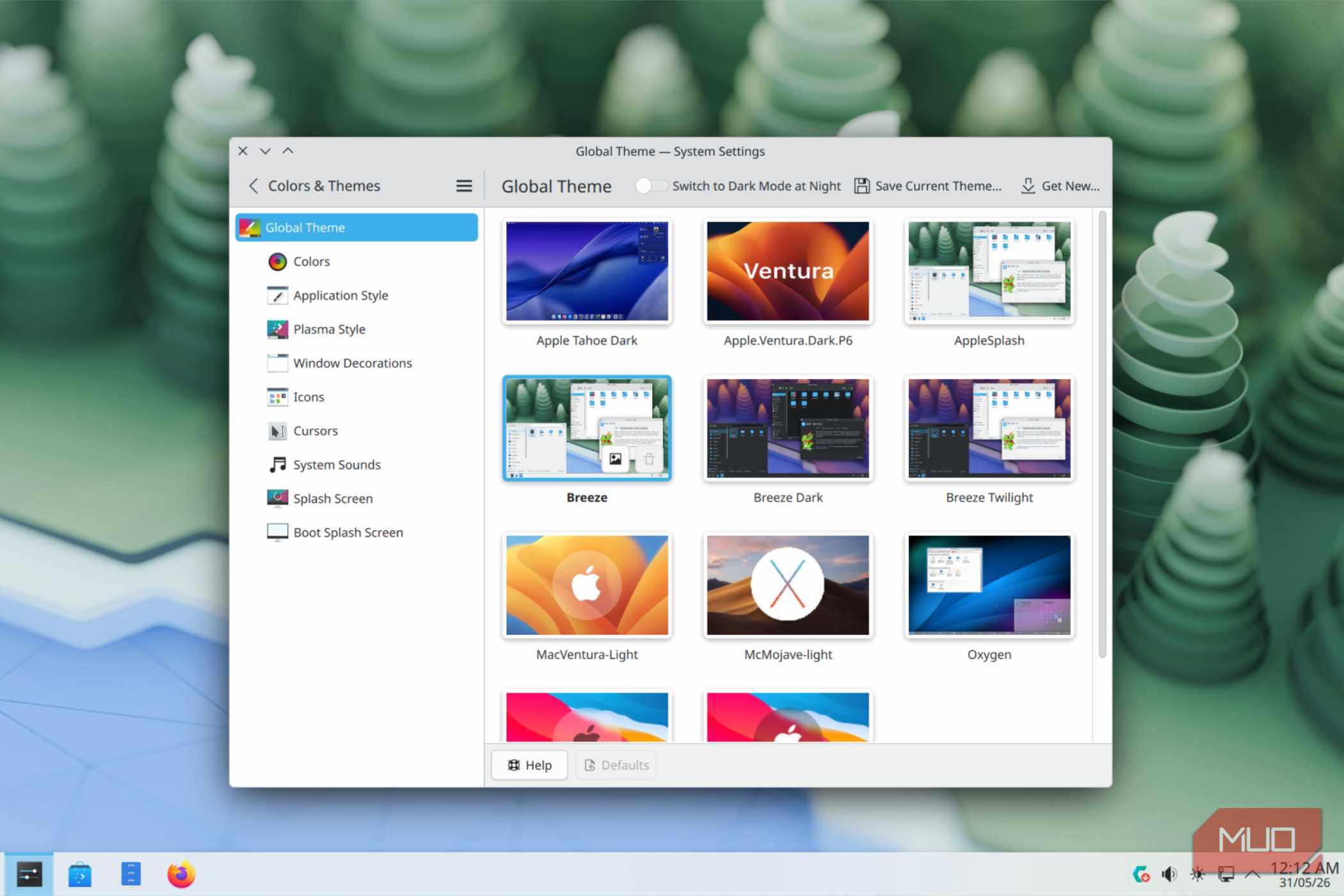 KDE Plasma installed themes