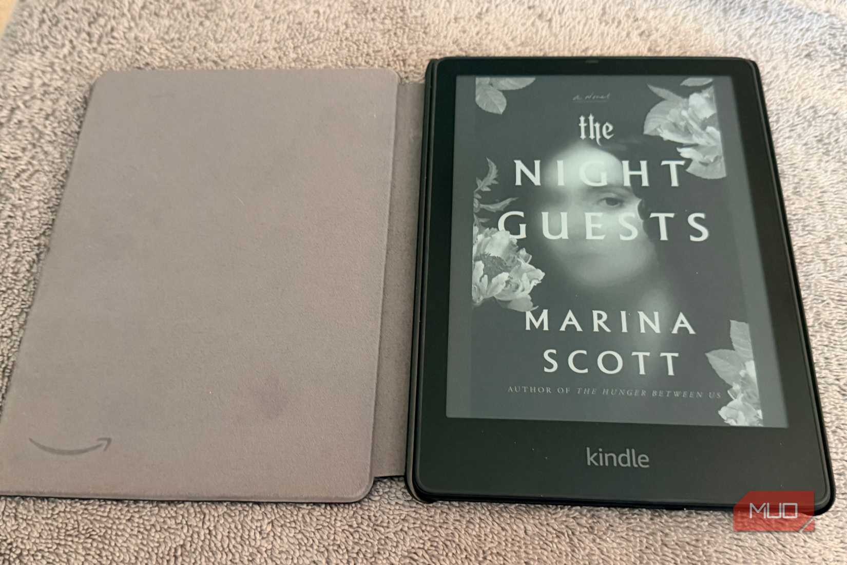 An opened Kindle.
