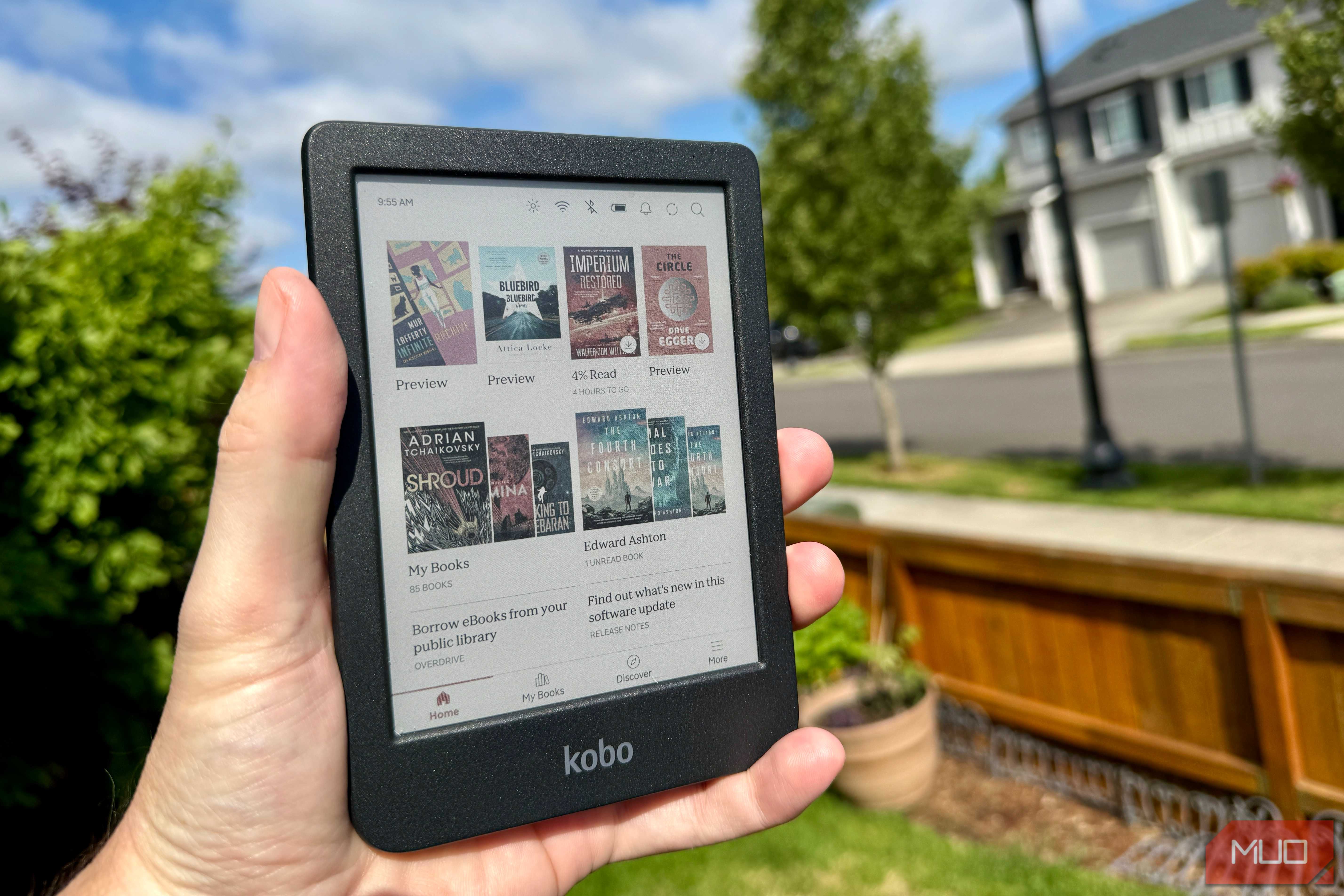Kobo Clara Colour outside in a hand