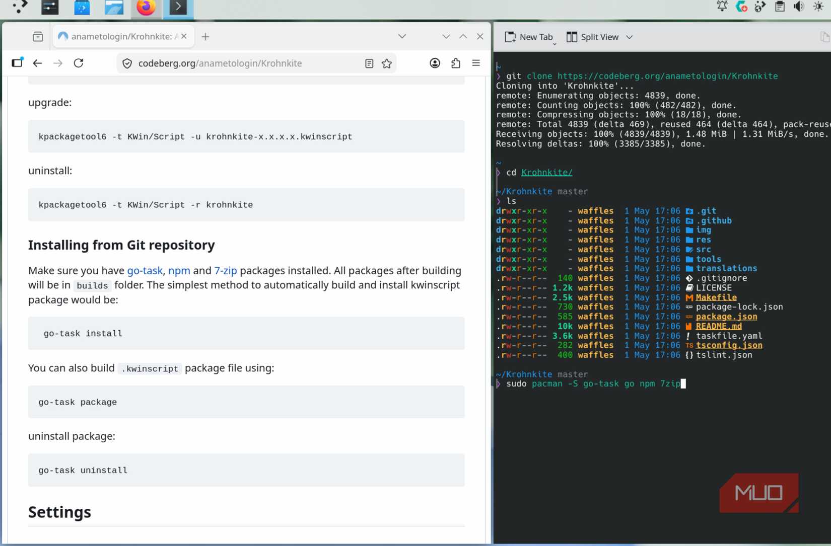 Compiling the KWin script