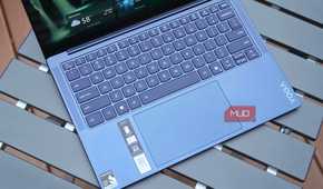 The Yoga Slim 7x keyboard and trackpad.