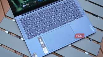 The Yoga Slim 7x keyboard and trackpad.