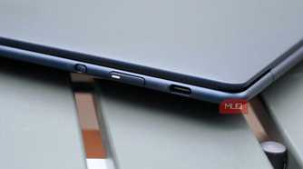 The power button and USB-C port on the Yoga Slim 7x.
