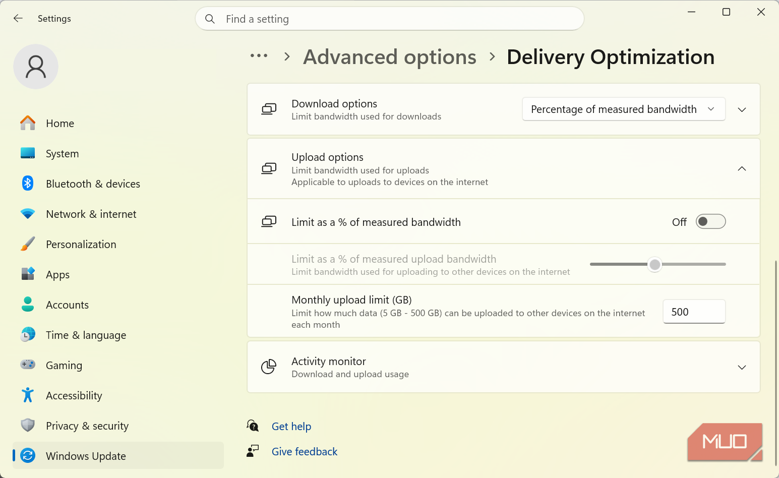 Limiting Delivery Optimization by percentage