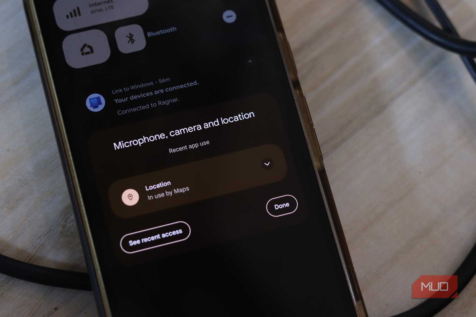 Location and microphone access prompt on Android.
