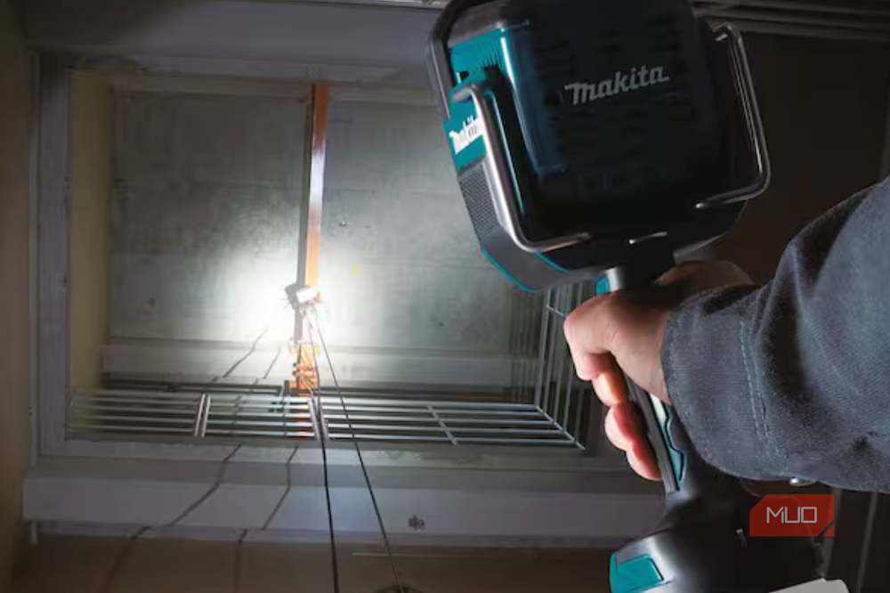 Makita's compact work light fits easily in hand for portable use