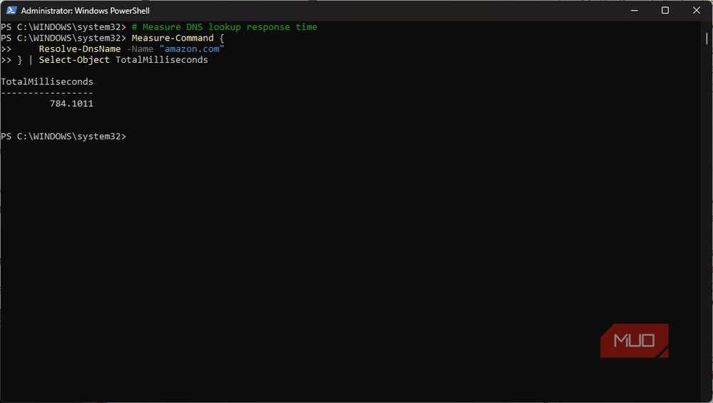 Measuring DNS lookup response time with PowerShell