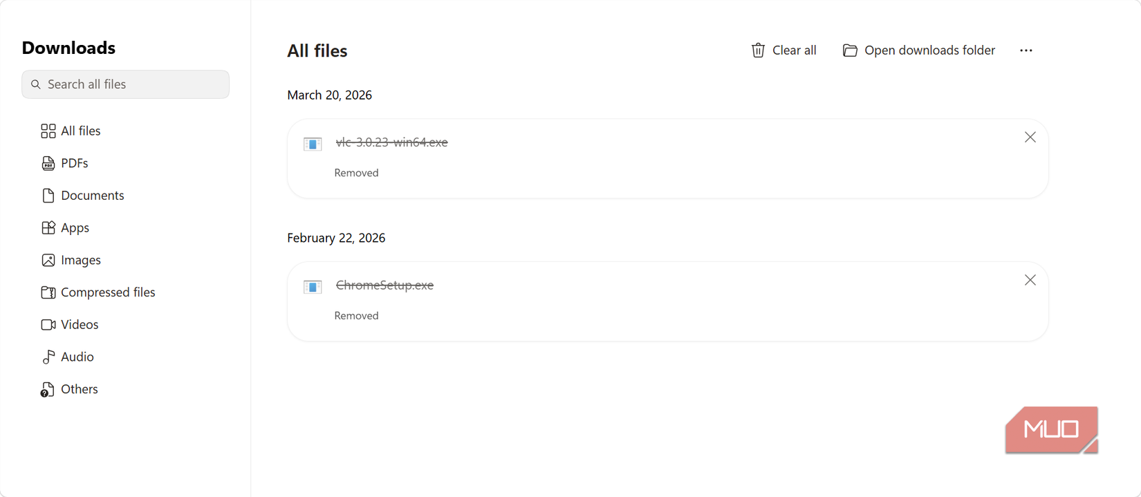 MS Edge downloads