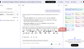 notebookLM answering questions based on the transcript