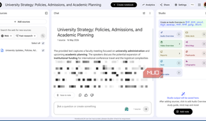 notebookLM offering the transcript summary