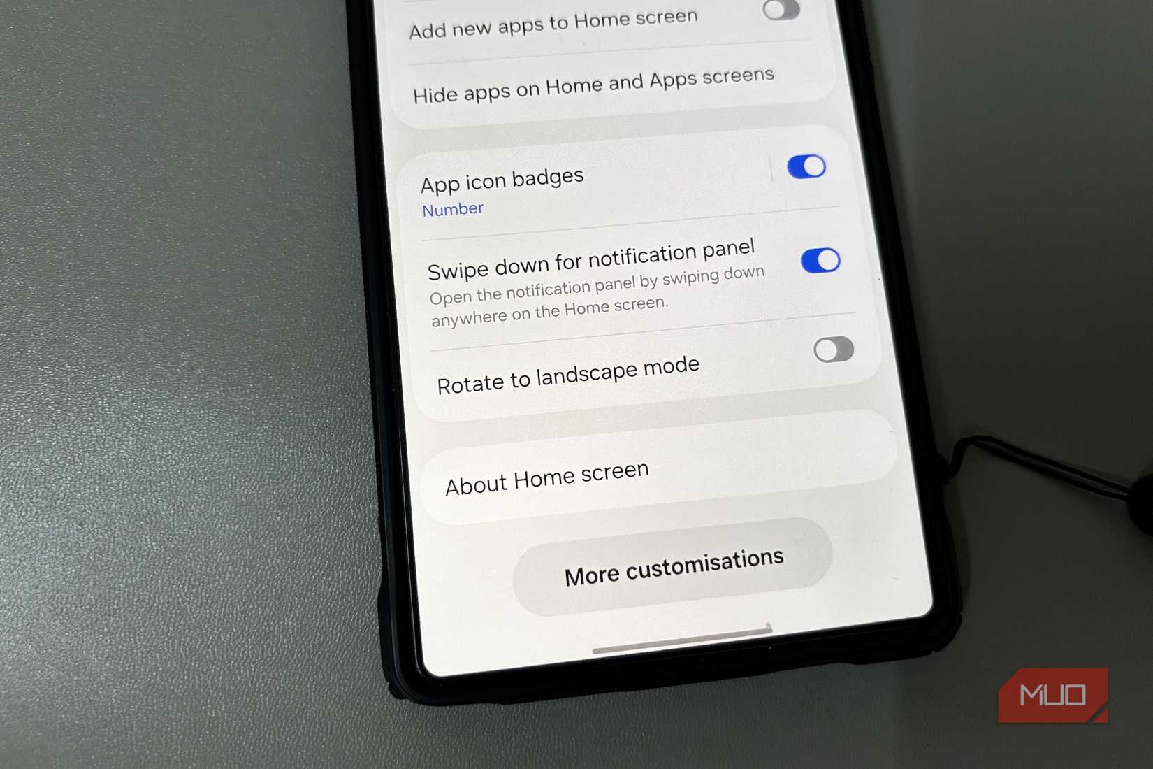     Notification swipe gesture